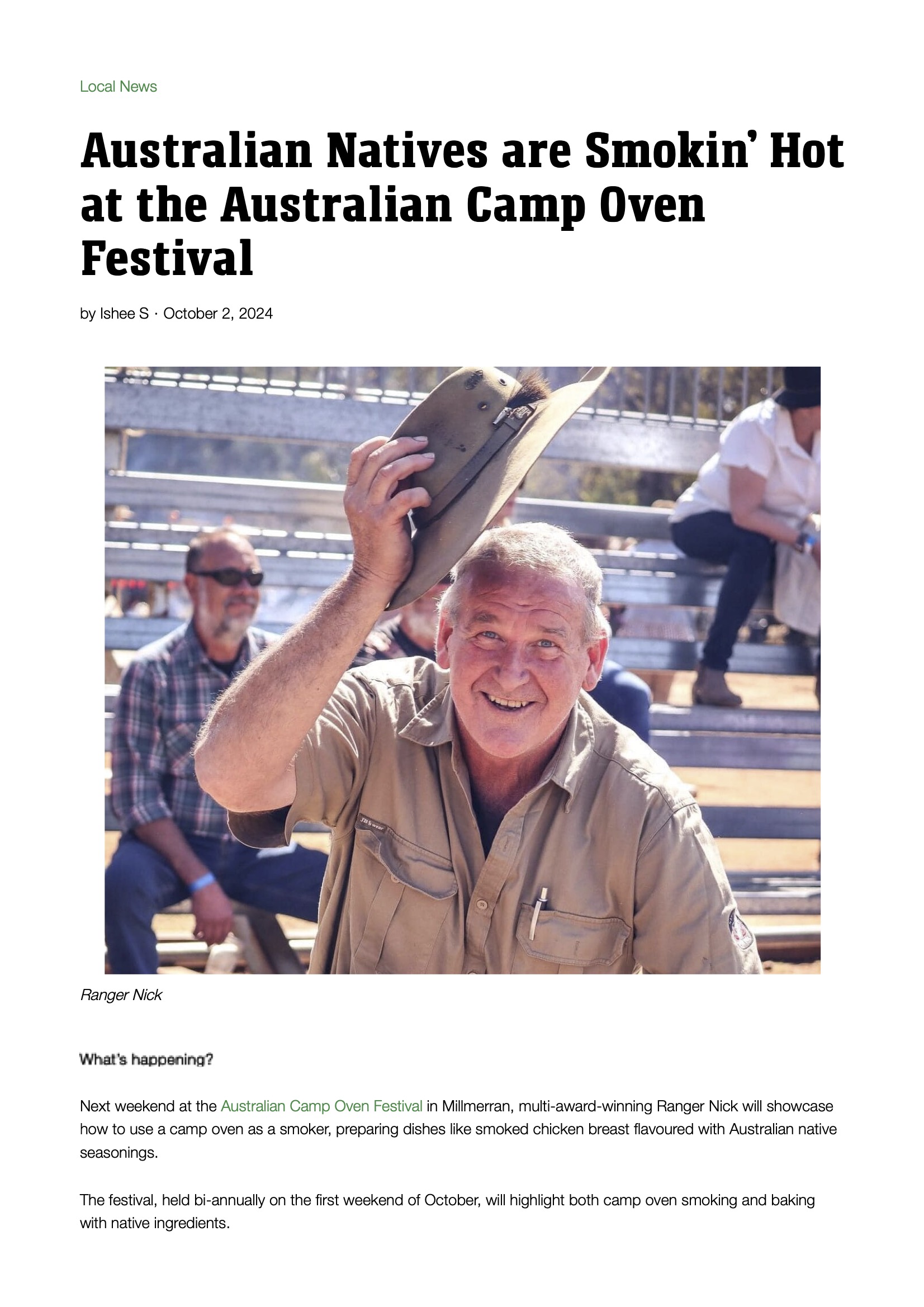 Australian Natives are Smokin’ Hot at the Australian Camp Oven Festival