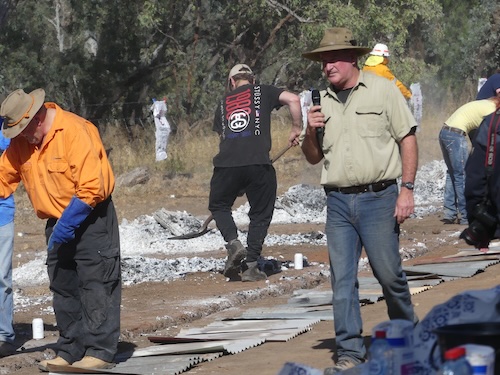 Ranger Nick guiding volunteers for the longest damper